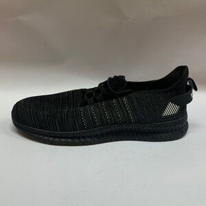 VNANV Men's Slip On Walking Shoes Fashion Running Sneakers Black Size 14